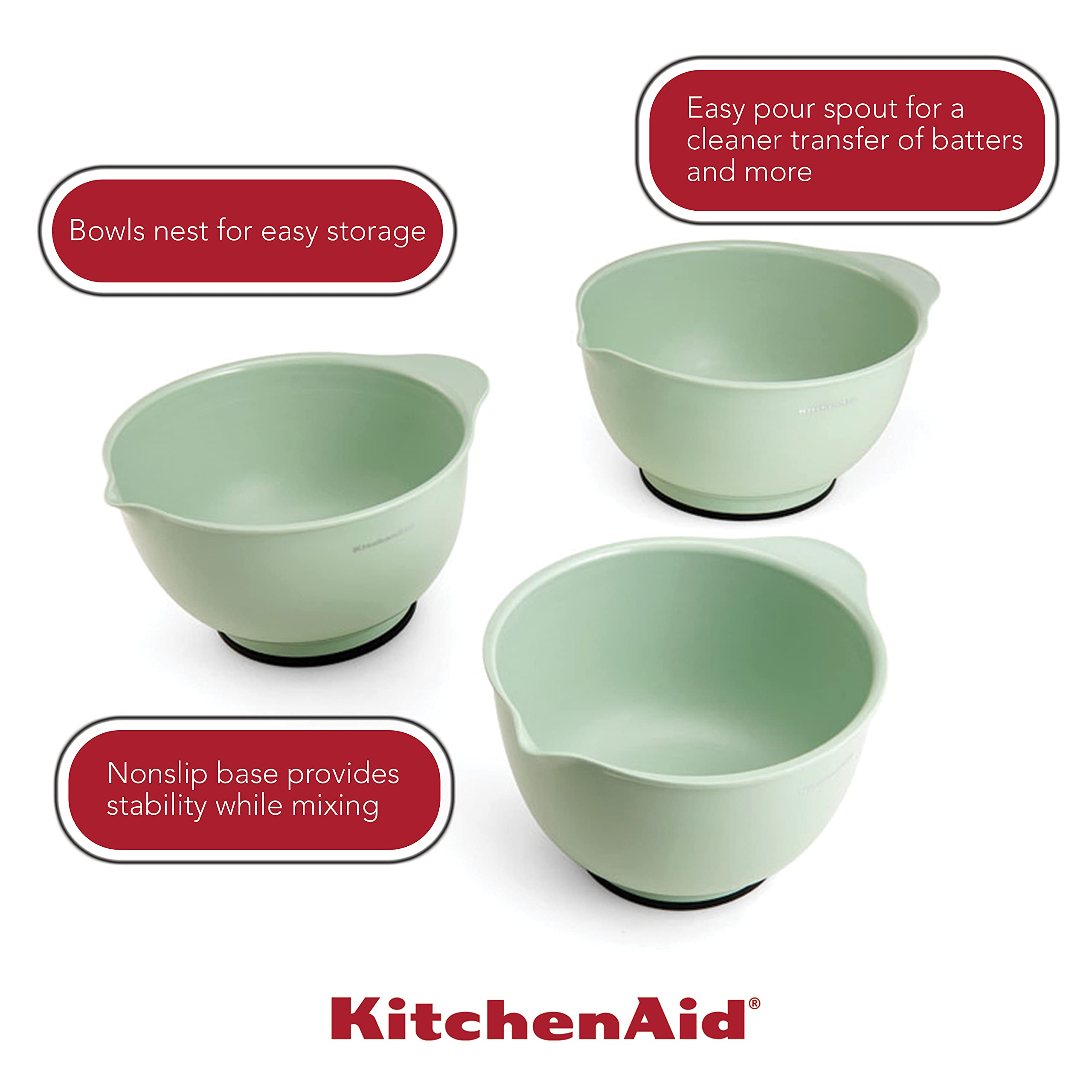 Copco KitchenAid Classic Mixing Bowls, Set Of 3, Pistachio, 3.5 Quarts on Galleon Philippines