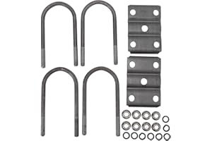 Heavy Duty Rolled Steel U Bolt Kit, 7 Inch Long U Bolts with Plate for 5200-7000lbs Trailer Leaf Spring, Trailer Leaf Spring 