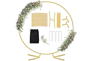 ANTIZZ 6.6FT Balloon Arch Stand, Metal Round Arch Backdrop Stand for Parties, Circle Balloon Arch Frame Wedding Arches with Upgrade base for Ceremony Birthday Party Baby Shower Decoration