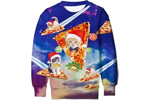 ACOCOPY Boys Girls Ugly Christmas Sweater Funny 3D Printed Pullover Sweatshirt Jumper 4-13 Years