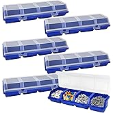 6 Pcs Stackable Hardware Organizer Plastic Screw Organizers Storage Bins with Lids for Nails/Craft Tool Organizing,Hardware S