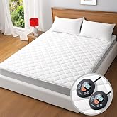 Valthie Heated Mattress Pad Queen Size, Electric Bed Warmer with Preheat | 10 Heat Settings and &amp; 1-12 Hours Auto Shut Off, Memory Function,Dual Control,ETL &amp; FCC,8-21" Deep Pocket,Machine Washable