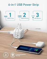 Anker 20W USB C Power Strip, 321 Power Strip with 3