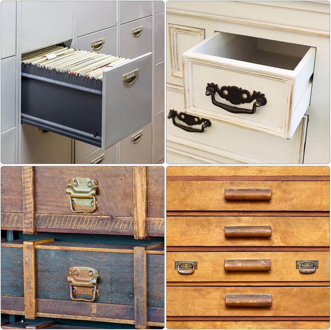 sourcing map 100x40mm Iron Spray-Paint Toolbox Case Ring Pull Handle Silver Tone, 100mmx40mm - Image 5