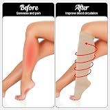 umorismo Toeless Flight Compression Socks 2 Pairs Beige Black Women Size S L XXL view 3