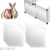 Oncpcare 12 Pack Rabbit Cage Urine Guard 10'' x 8.2'' Pet Plastic Splash Guard Panels Liner Protection Clear Edge Liner Guinea Pig Side Lining Bird Cage Protector from Cats