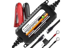 MOTOPOWER MP00205C 12V 800mA Automatic Battery Charger, Battery Maintainer, Trickle Charger, and Battery Desulfator