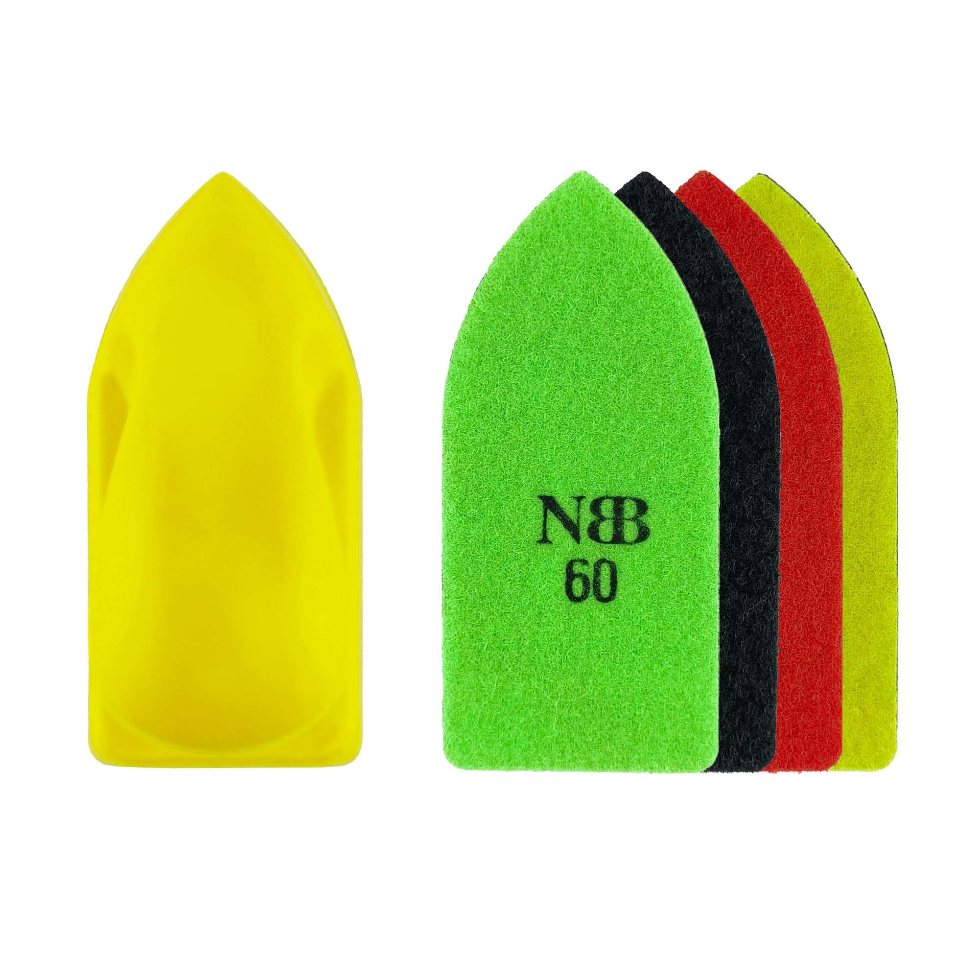 NBB Diamond Hand Pad for Sanding/Polishing Diamond Sanding/Polishing Block with Sponge Backing for Grinding Stone Granite Ceramic Tile Glass Wood Metal (60/120/200/400# Replaceable)