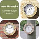 HomeZone 10" Garden Clock & Thermometer - Weather Resistant Quartz view 10