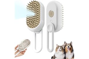 MUCPAD Steam Brush for Dogs, Pet Spritz Defur Comb, Spritz Defur Comb for Cats, Pet Spray Hair Removal Comb – Deshedding, Massaging & Cleaning for Cats & Dogs (White)