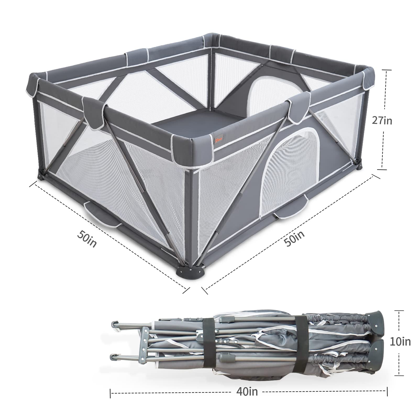 Foldable Baby Playpen, Yobear Large Playpen for Babies and Toddlers