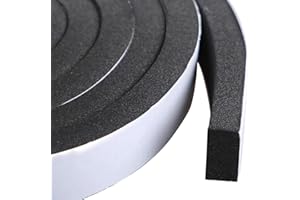 MXCELL High Density Foam Tape Waterproof Sealing Strip CR Strips Neoprene Single-Sided Adhesive EVA Seal 3/4in X 3/8in X 13Ft
