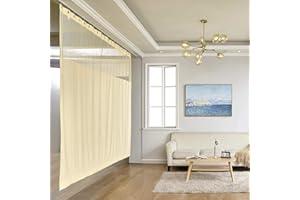 ChadMade 15ft Wide x 8ft Tall Hospital Curtain with Grommet for Hospital Medical Clinic SPA Lab Cubicle Curtain Divider Privacy Screen (Beige Orange, 1 Panel)