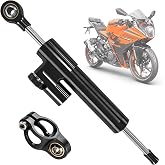BICMDO 10-Inch Universal For Motorcycle Steering Damper Stabilizer Steering Stabilizer for R3 R6 R15 R125 R25 FZ1 FZ8 FZ09 MT09 ZX6R ZX14R GSXR600 CBR600RR 1000RR CB400 CB1000 GSX1300R (Black)