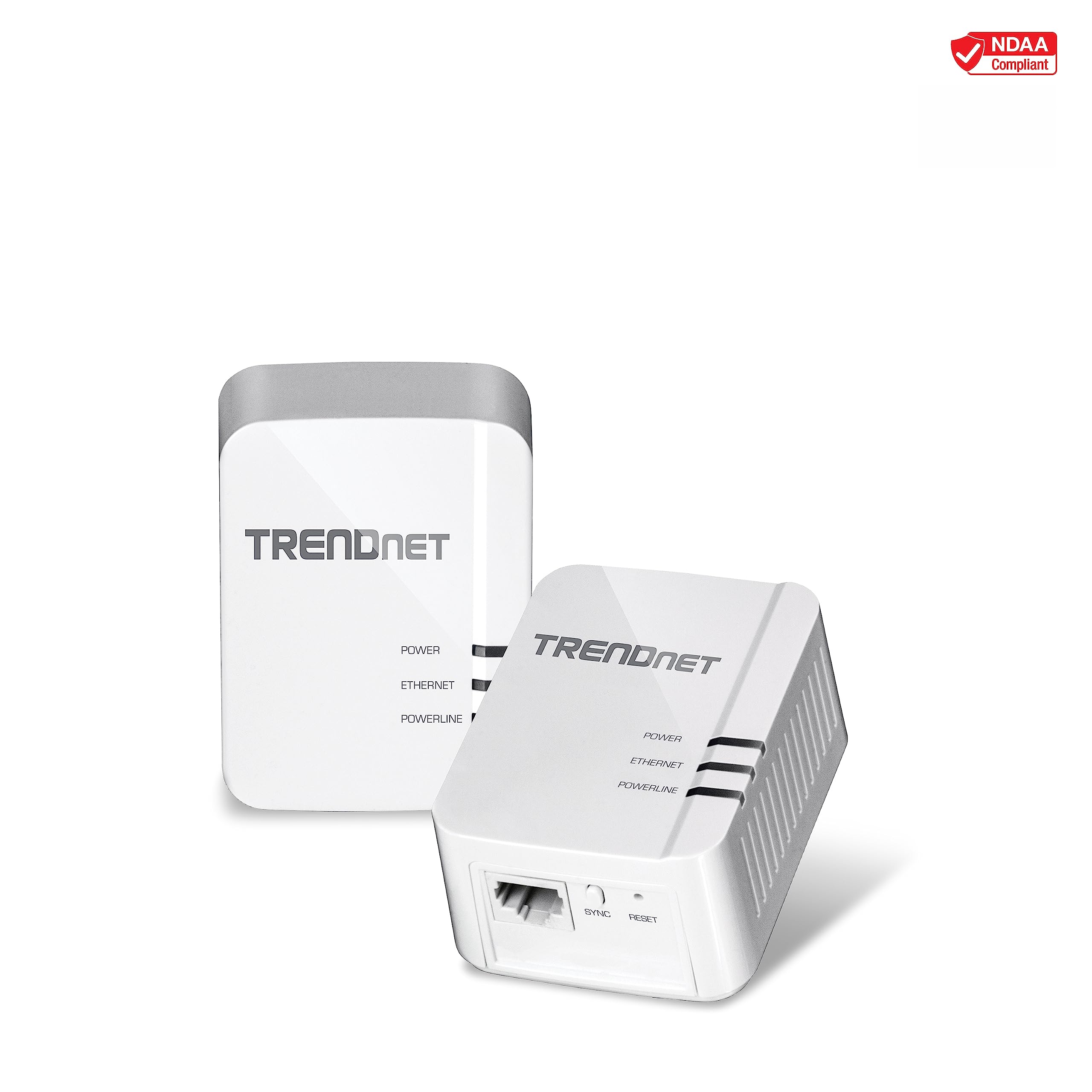 TRENDnet Powerline 1300 AV2 Adapter Kit, Includes 2 x TPL-422E Powerline Ethernet Adapters, IEEE 1905.1 & IEEE 1901, Gigabit Port, Range Up to 300m (984 ft), Simple Installation, White, TPL-422E2K