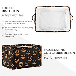 WELLDAY 2PCS Storage Basket Halloween Cute Large