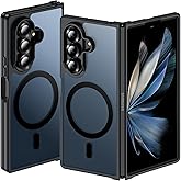 Hensinple for Samsung Galaxy Z Fold 7 Case Magnetic,Z Fold 7 Case [Compatible with MagSafe] Translucent Matte Military Grade Drop Proof Protection Shockproof Hard PC Rugged Phone Cover(Black)