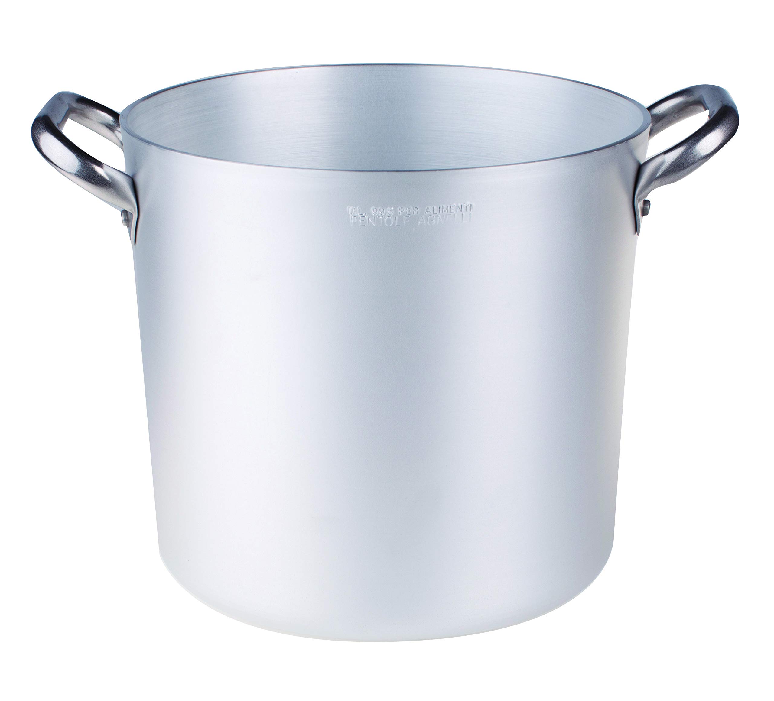 Pentole Agnelli ALMA10314 High Pot with Two Handles Stainless Steel, Professional Aluminum 3 Millimeters, 2 l
