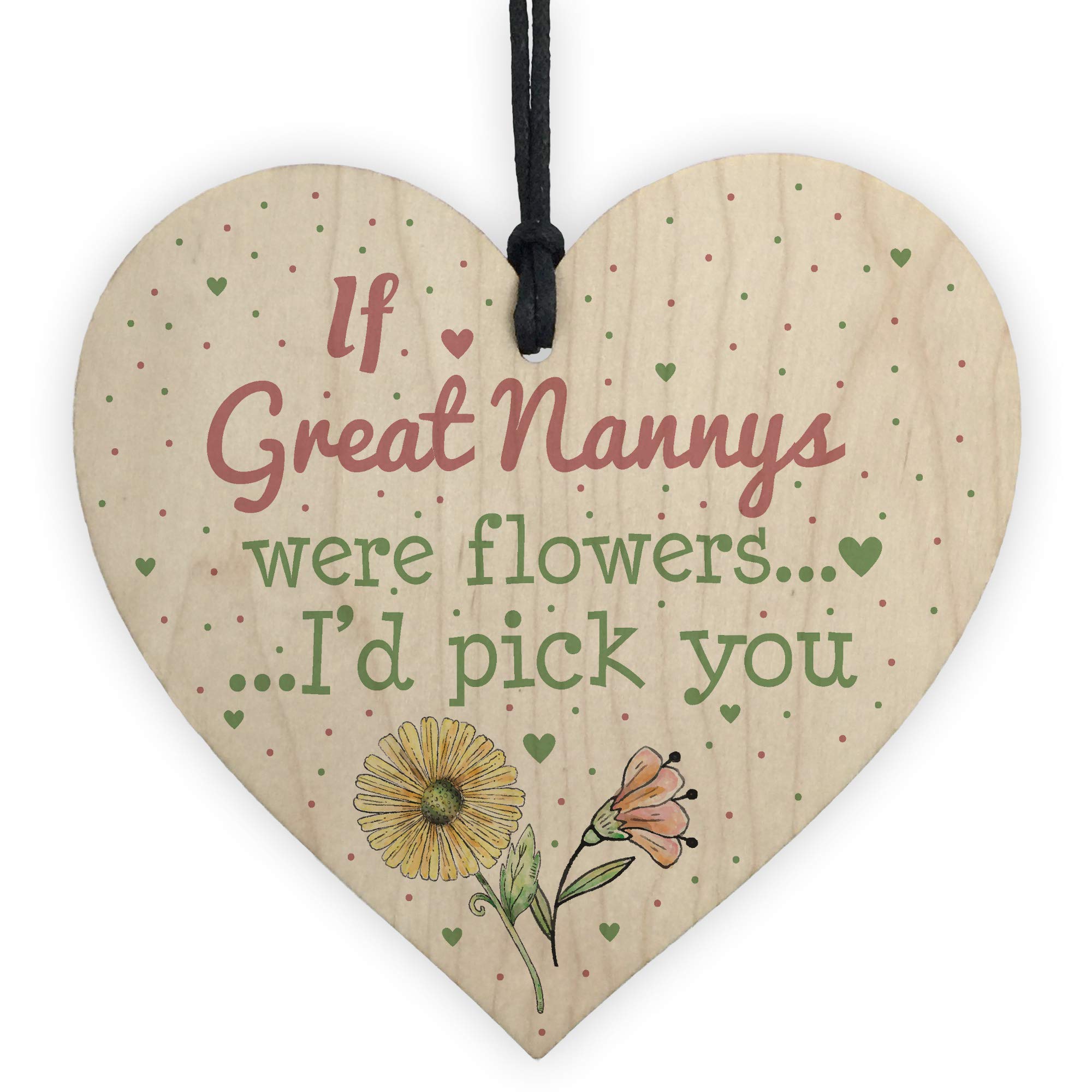 Red Ocean NANNY NANA NAN GRANNY GRAN Keepsake Wooden Heart Shabby Chic Sign Birthday Christmas Keepsake