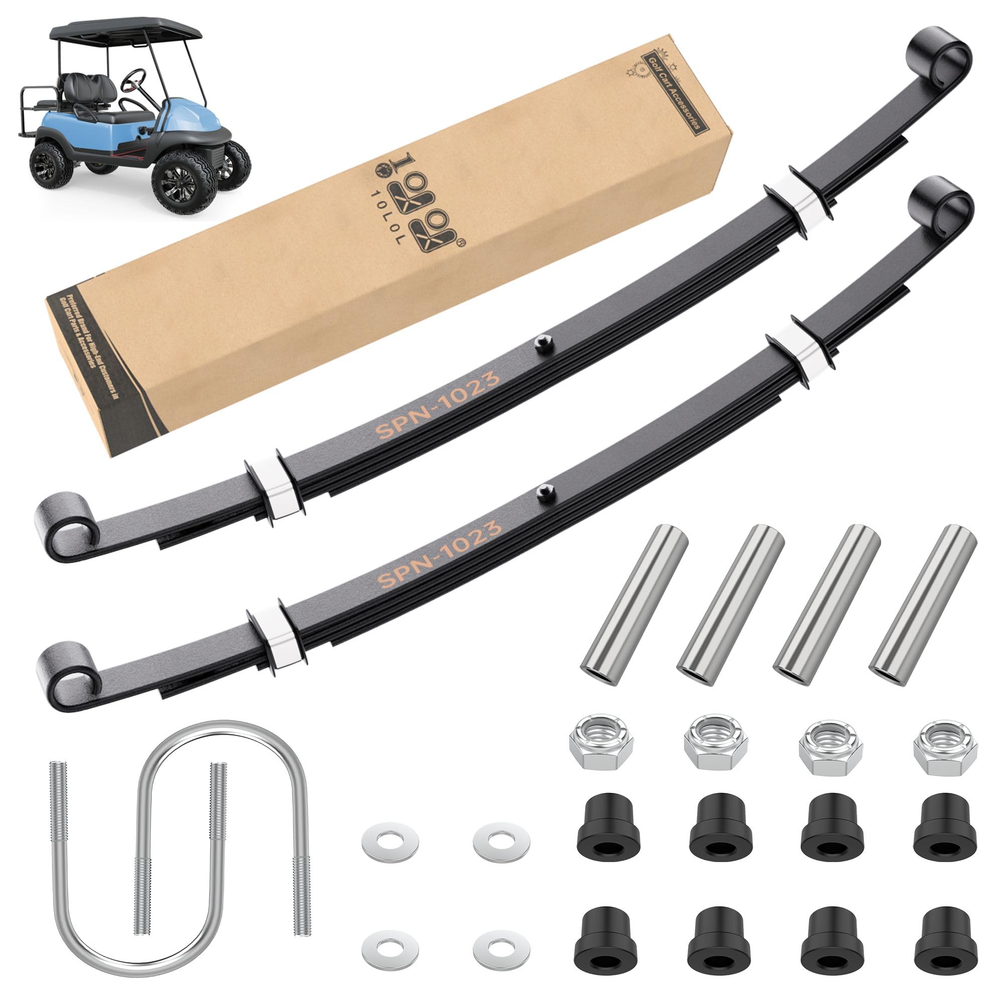 10L0L Golf Buggy Leaf Spring Kit,with Bushings & Sleeves Golf Cart Rear Leaf Spring Fits Golf Cart Club Car Precedent Gas & Electric 2004-Up,OEM 102509301,102513001
