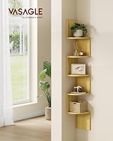 VASAGLE 5-Tier Corner Shelf Natural Oak LBC072Y70 30 kg Load Capacity view 2