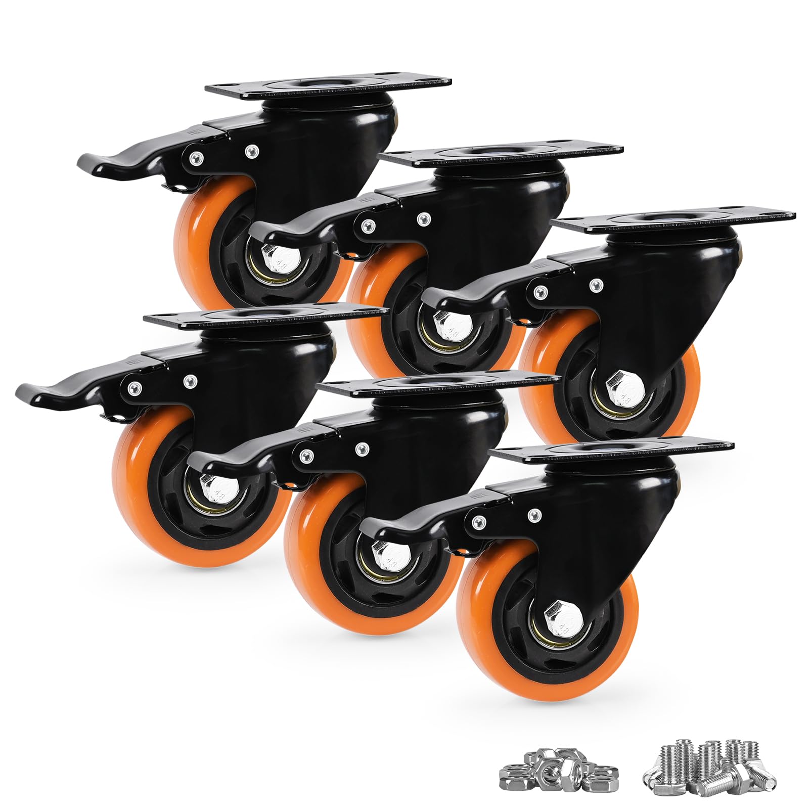 Caster Wheels, Heavy Duty 3 Inch Casters Set of