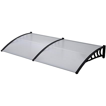 Jalano Vordach schwarz Überdachung Haustürdach Türdach Pultvordach Polycarbonat 5mm mit Profilen, Vordächer:100 x 240 cm, Far