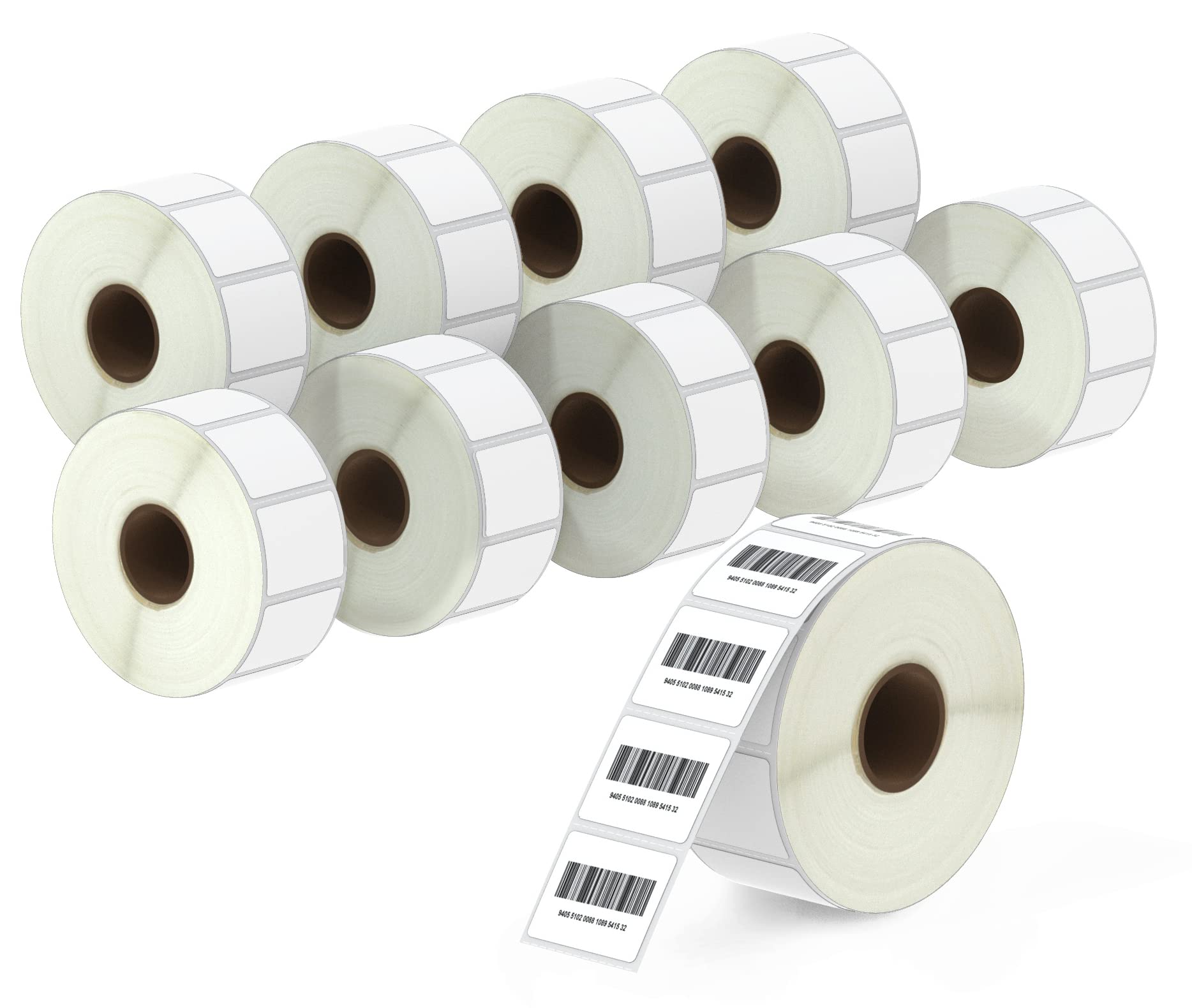 BETCKEY - 32mm x 25mm(1.25 in x 1 in) Barcode & Address Thermal Labels, 13800 Perforated Labels, Compatible with Zebra & More Printers