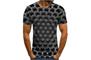 ZEIYIGNR Unisex Optical Illusion 3D Print T-Shirts Short Sleeve Funny Honeycomb Graphic Crew Neck Tees Tops for Women and Men
