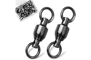 9KM DWLIFE Ball Bearing Swivels Copper Stainless Steel Solid Welded Ring Black Nickel High Strength Connector Saltwater Freshwater Fishing Tackle