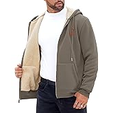 Herberton Men's Zip Up Sherpa-Lined Hoodie Jackets Winter Midweight Fleece Sweatshirt