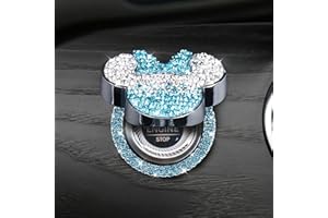 Pangpai Blue Crystal Rhinestones Car Engine Start Stop Button Cover, Zinc Metal, Interior Sticker for Women