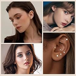 3 Pairs 6 Pcs 14K Gold 16G Threadless Nose