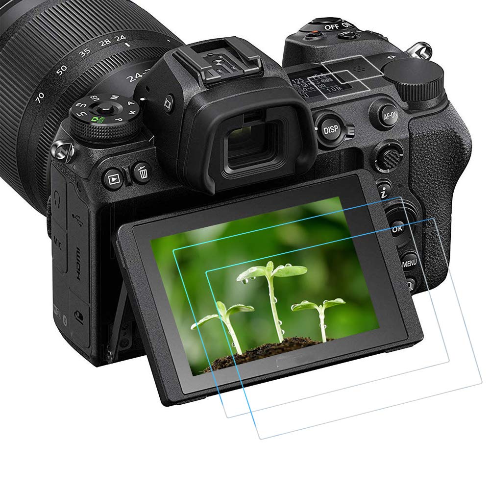FANZR Z7II Z6II Z7 Z6 Top+Screen Protector Compatible for Nikon Z7II Z6II Z7 Z6 Camera (2+2 Pack), 0.3mm 9H Hardness Anti-Scratch Tempered Glass