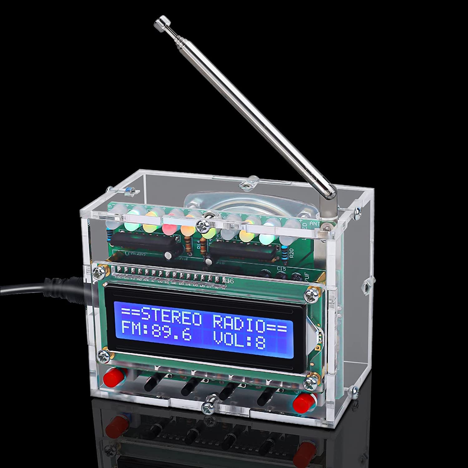 DONGKER FM Radio Kits, FM 87-108 MHz Soldering Practice Kit Digital Radio with LCD Display, LED Soldering Projects DIY Electronics Kits Wireless Receiver for Learning and Teaching