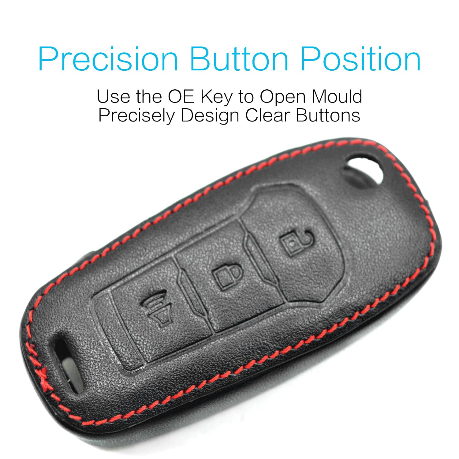 Compatible with Ford Maverick F-150 F-250 F-350 F-450 F-550 Super Duty Ranger Bronco Expedition EcoSport Escape Explorer Fusion F-650 F-750 Key Fob Cover Case Leather Protector Remote Holder