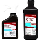 LEADER Hydrogen Peroxide Spray Bottle First Aid Antiseptic 3% Solution with Refill, 24 Ounce Total