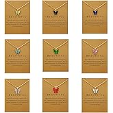 VIRAVENTO Butterfly Necklaces for Women 9Pcs Colorful Butterfly Necklace Set Butterfly Pendant Necklace Trendy Chain Necklace