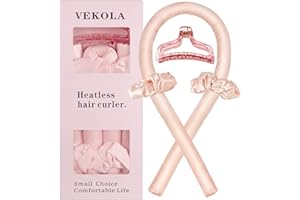 Vekola Heatless Hair Curler for Long Hair,Soft and Comfortable Sleep Heatless Curls Say Goodbye to Heat Damage (Pink)