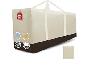 AIGOTSUKI Cushion Storage Bag Waterproof Outdoor Cushions Storage Bag 68" L x 30" W x 20" H Large Patio furniture Cushion Storage Bags with Handle and Zipper (Beige, 1 Pack)