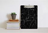 Hnogri A4 Clipboard Plastic Clipboards & Forms Holder Black Marble view 5