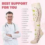 LEOSTEP Compression Socks Women Men 6 Pairs 20-30 mmHg Flower Pattern L-XL view 4