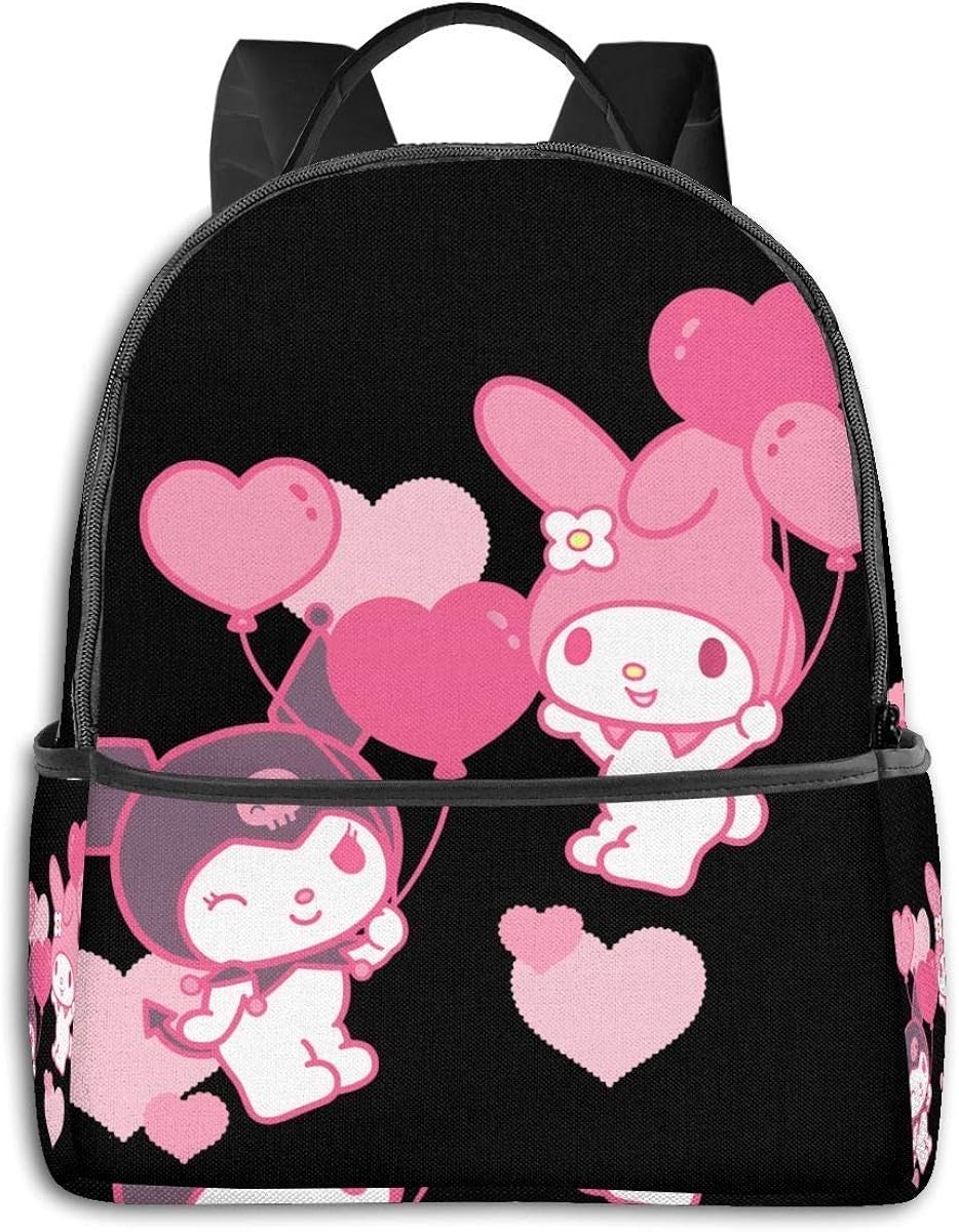 Yuanmeiju Kuromi My Melody Fashion Print Backpack Unisex Casual