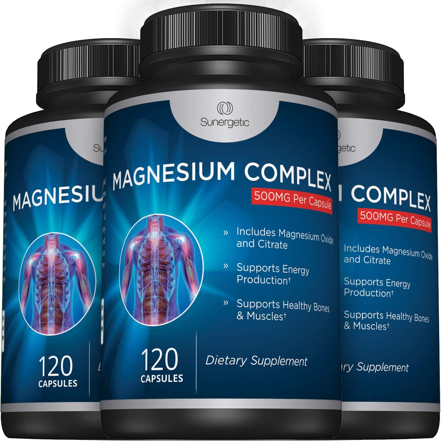 Premium Magnesium Citrate Capsules – Powerful 500mg Magnesium Oxide & Citrate Supplement – Helps Support Healthy Bones, Muscles, Teeth, Energy & Relaxation – 120 Vegetable Capsules: Health & Personal Care