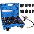 Angchun Turbo System Leakage Tester, Turbo Boost Leak Tester Kit 10PCS Leak Down Tester with Pressure Gauge Turbo System Boost Pressure Leakage Tester with 4 Pairs of Stepped Adapters 1.38''-3.54''
