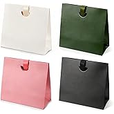 4 PCS Small Paper Gift Bags with Handles, Assorted Colors Reusable Party Favor Goodie Bags, Medium Gift Wrap Bag Bulk for Kids Birthday Event Wedding Candy Christmas Celebrations, 6.1x5.7 Inch