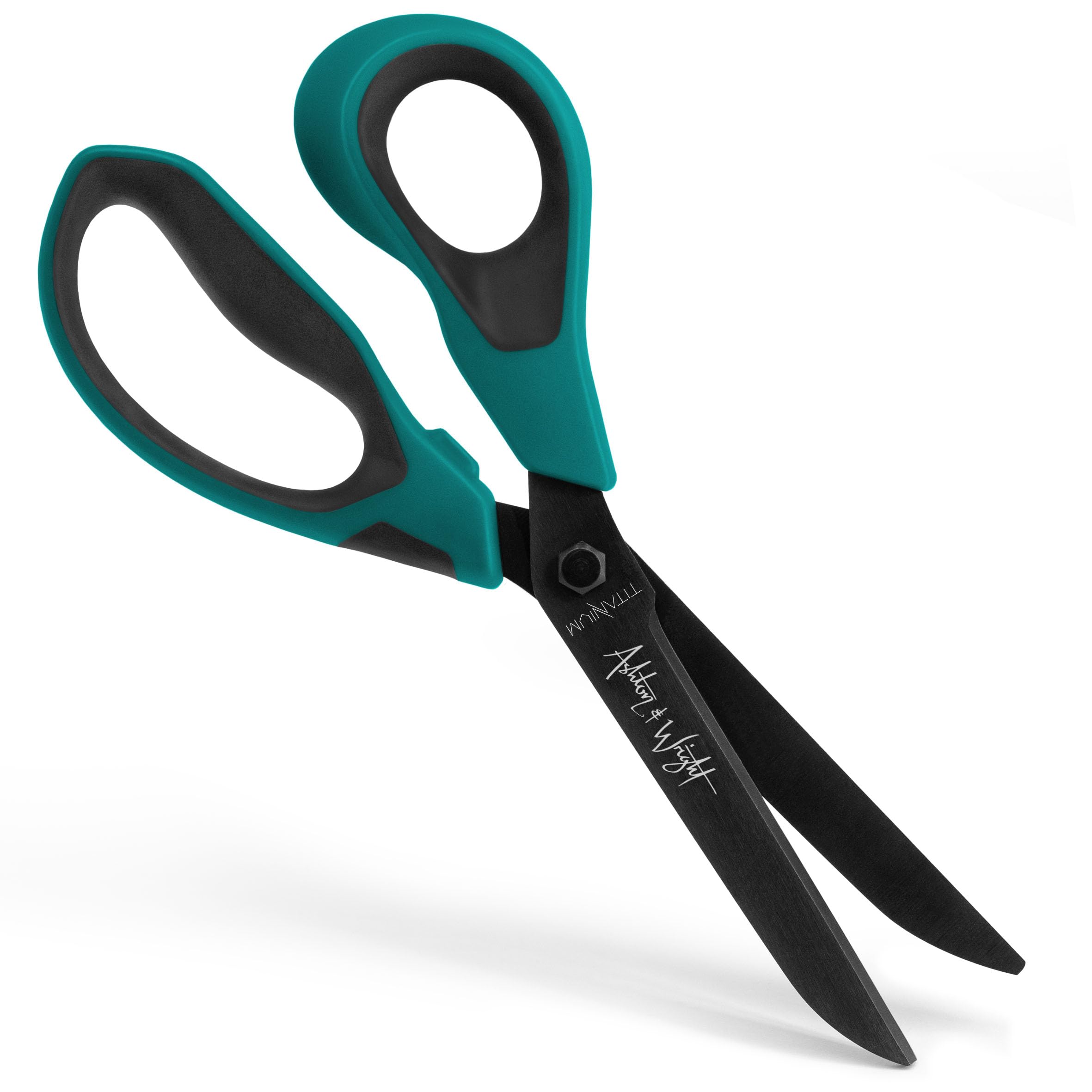 Ashton and Wright - Titanium HD - Heavy Duty Scissors for Office, Home, Kitchen, and Craft - 210mm / 8” - Titanium Coated Blades (Teal, Left Handed)