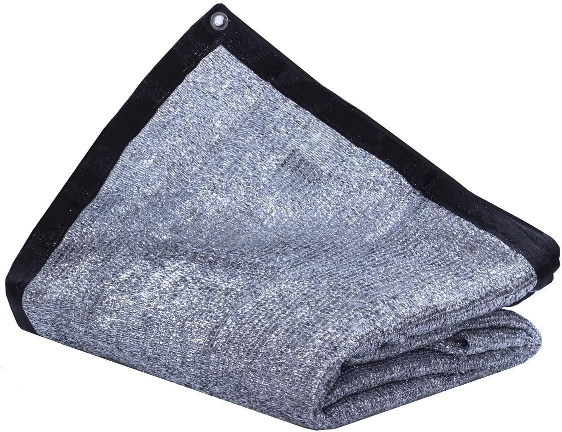 JTsuncover- Aluminet 85% - Heavy Duty Shade Cloth Mesh Sun Block Fabric Sun Reflect Pet Shade - with Grommets - 6.5 ft x 12 ft