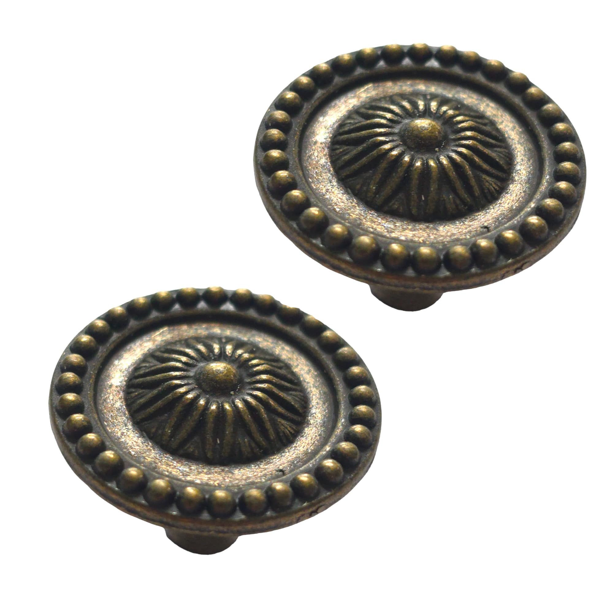 Universal Hardware Solid Cabinet Knob Old Brass Finish Vintage Style Decorative Drawer Pulls 757-11 (Pack of 2) — image 1