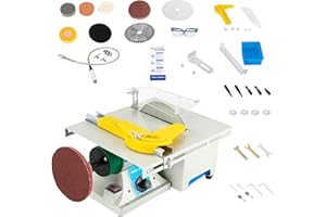 SEANESZTI Table Saw, Gem Jade Grinder Polisher for Cutting Rocks, Rock Cutting Saw with Blade, Adjustable Speed Cutting Machine 800-10000rpm, Lapidary Saw for Cutting Grinding Engraving Polishing Drilling